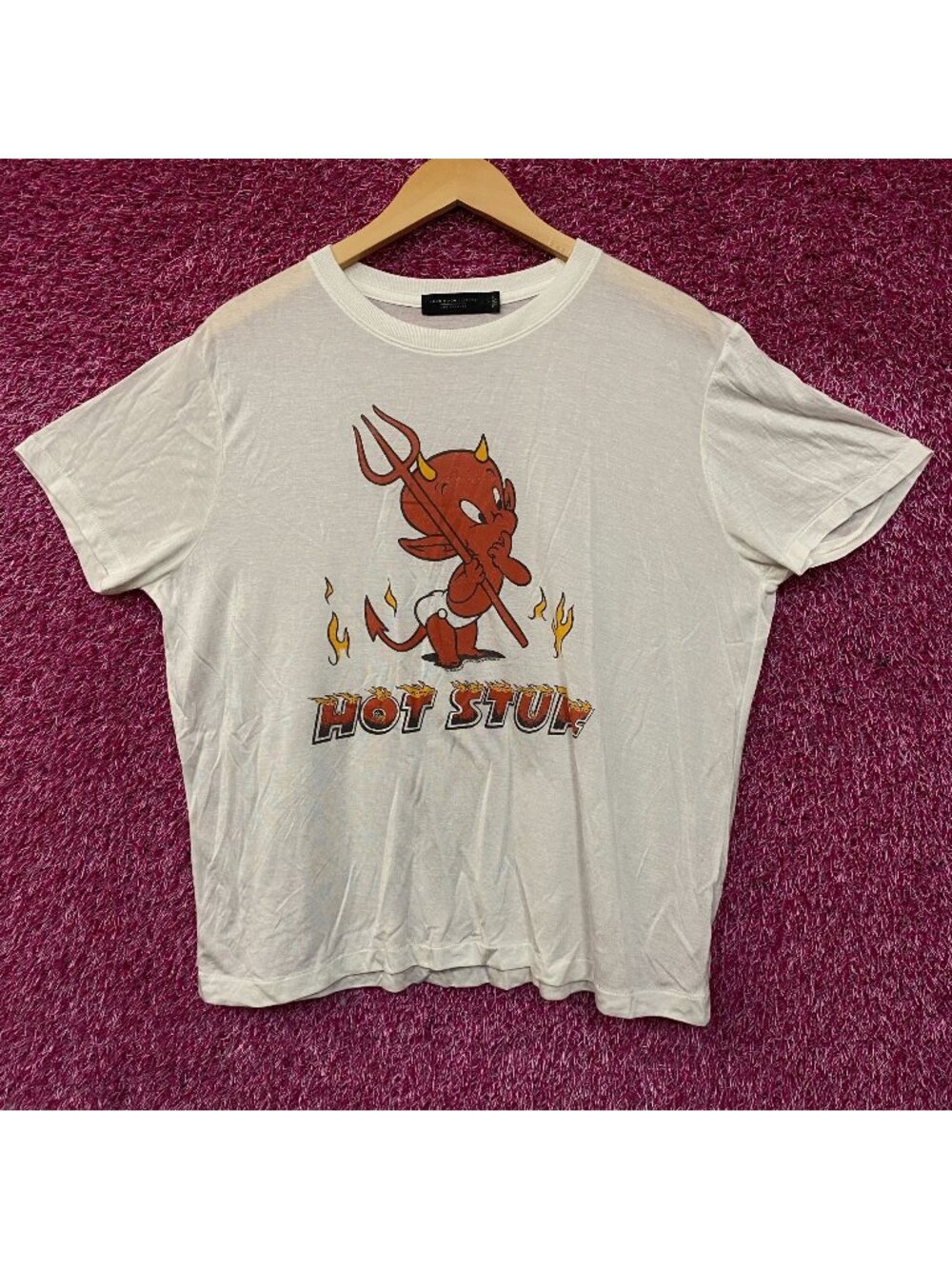 Junk Food Clothing Hot Stuff The Little Devil Vintage Style Women's Tissue Tee L